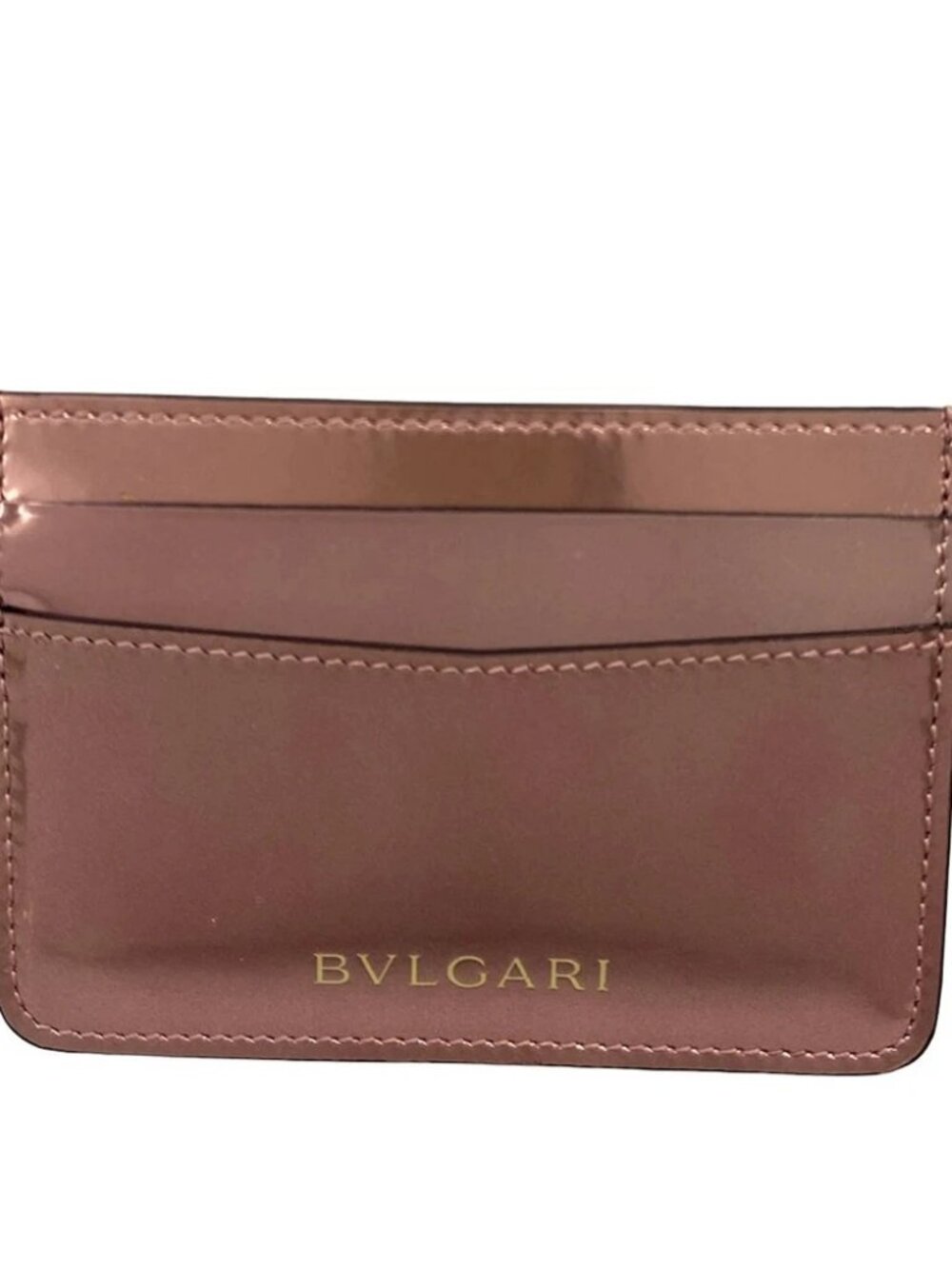 BVLGARI Serpenti Forever Metallic Pink Leather Card Case